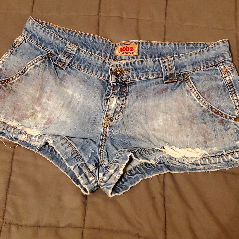 destressed jean shorts